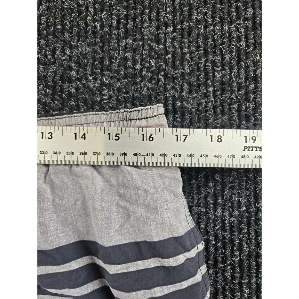 Kirkland Signature Mens Striped Swim Shorts Grey Black Mesh Lined Large‎ 7771314